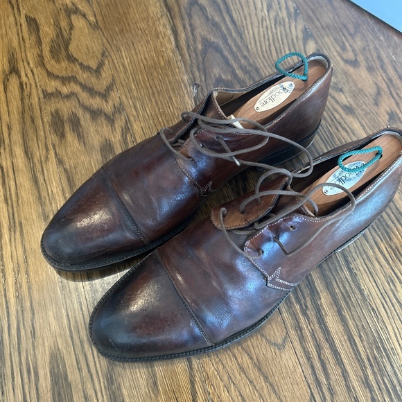 Barneys Brown Leather Dress Shoes Size 11 - Picture 1 of 4